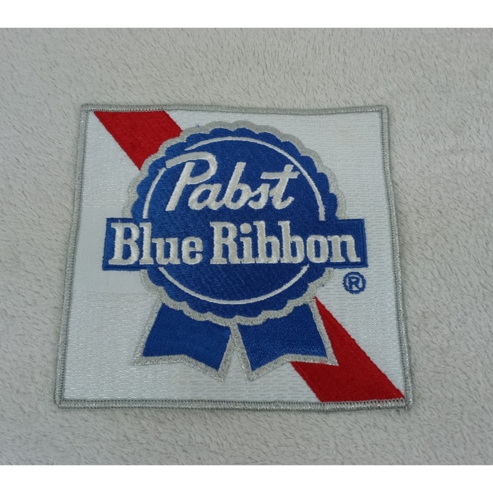 Pabst Blue Ribbon Patch 6" x 6" Vintage Beer Logo Embroidered Badge Bar‎ Décor